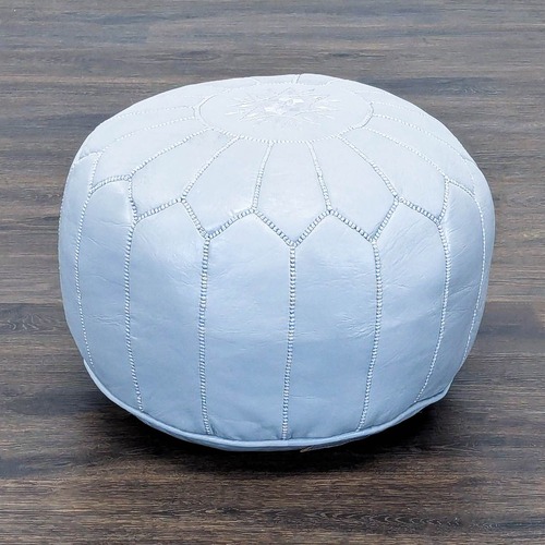 Used Handmade Moroccan Leather Pouf	 for sale on AptDeco