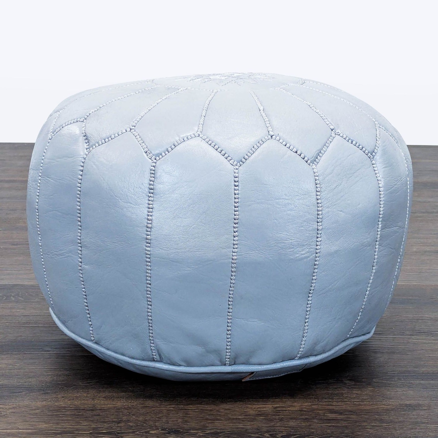 Handmade Moroccan Leather Pouf	 - image-1