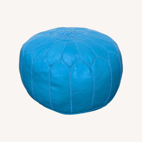 Used Moroccan Handmade Leather Pouf	 for sale on AptDeco