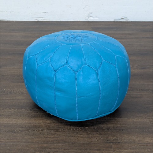 Used Moroccan Handmade Leather Pouf	 for sale on AptDeco
