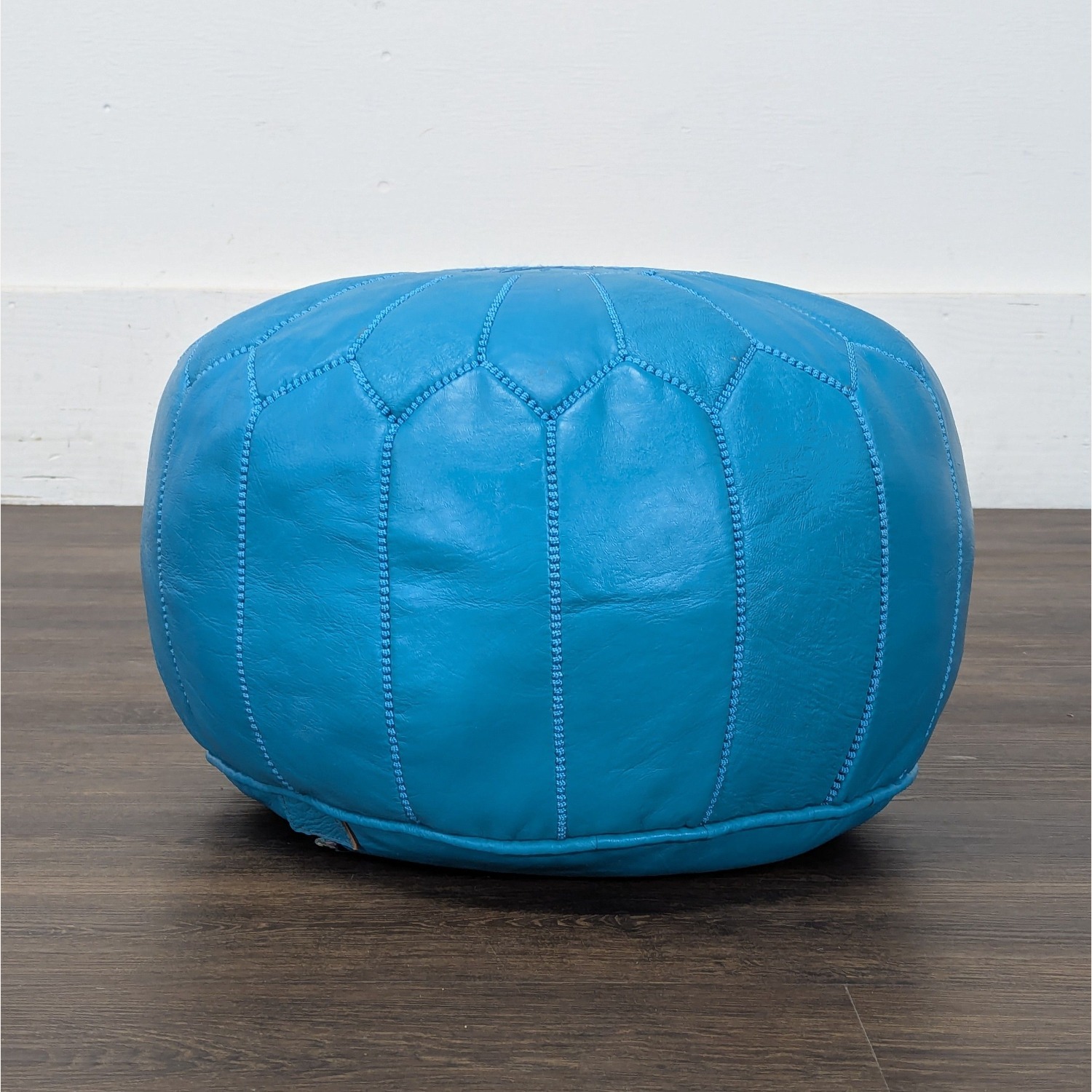 Moroccan Handmade Leather Pouf	 - image-5