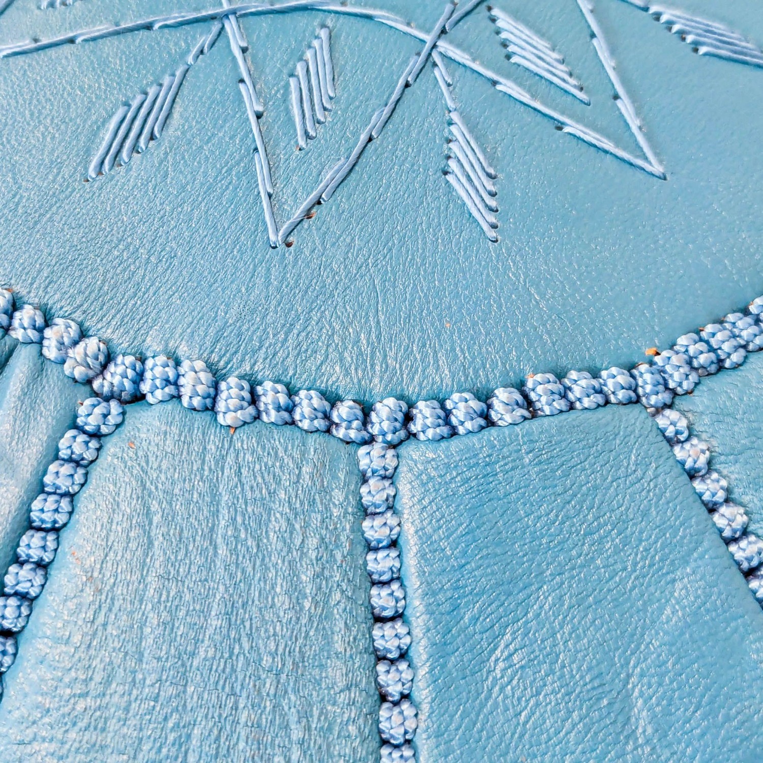 Moroccan Handmade Leather Pouf	 - image-4