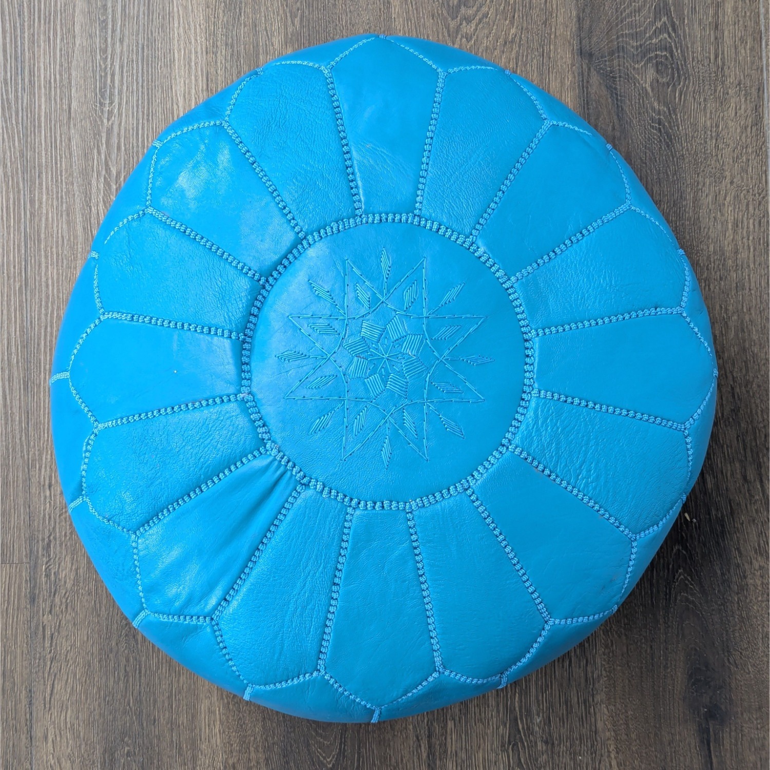 Moroccan Handmade Leather Pouf	 - image-6