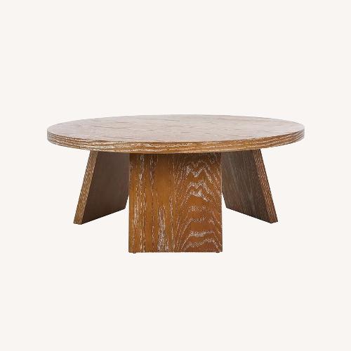 Used Safavieh Julianna Wood Coffee Table in Rustic Oak for sale on AptDeco
