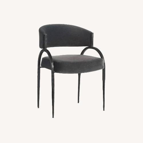 Used Arteriors Home Bahati Modern Black Velvet Lounge for sale on AptDeco