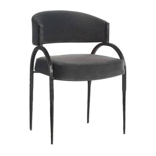 Used Arteriors Home Bahati Modern Black Velvet Lounge for sale on AptDeco