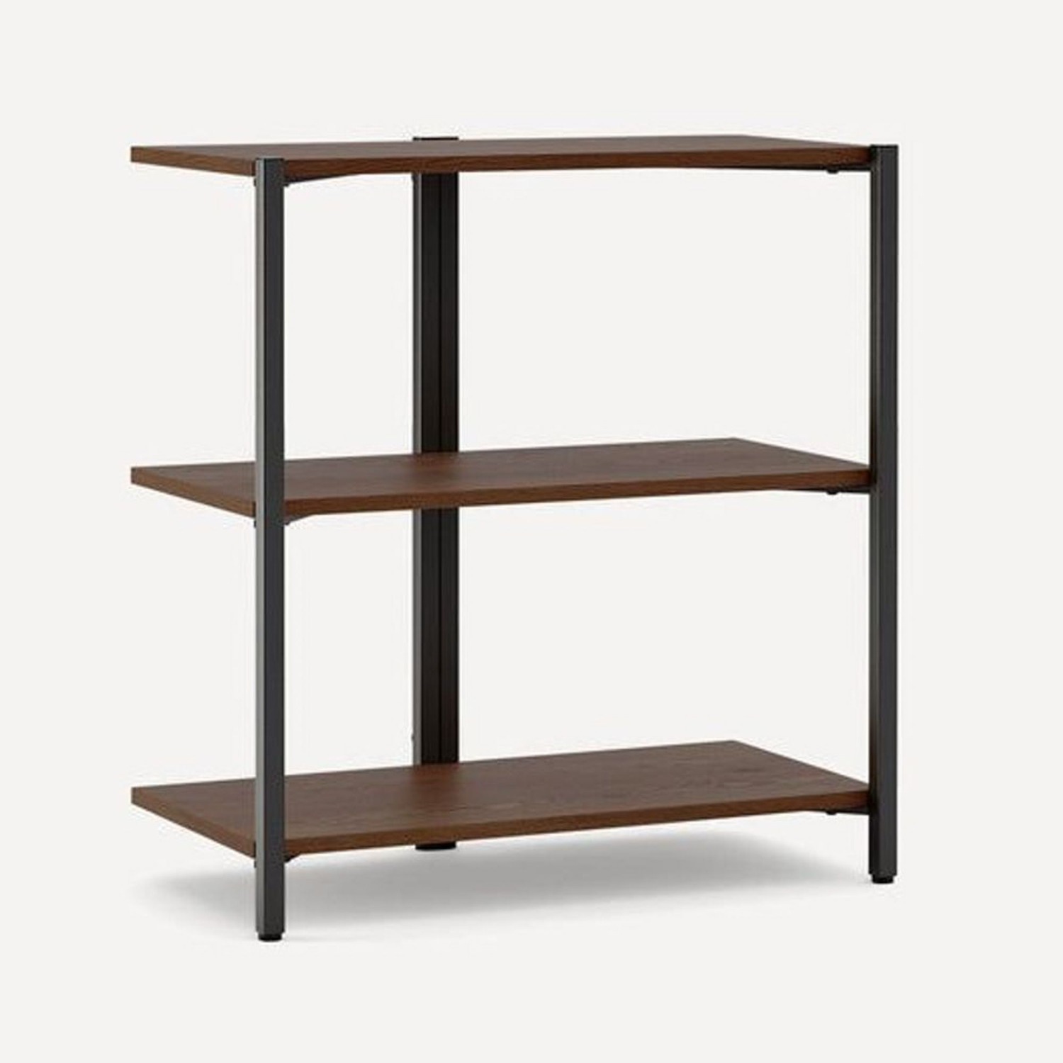 Burrow Three-Tier Modern Bookshelf with Dark Wood - image-1