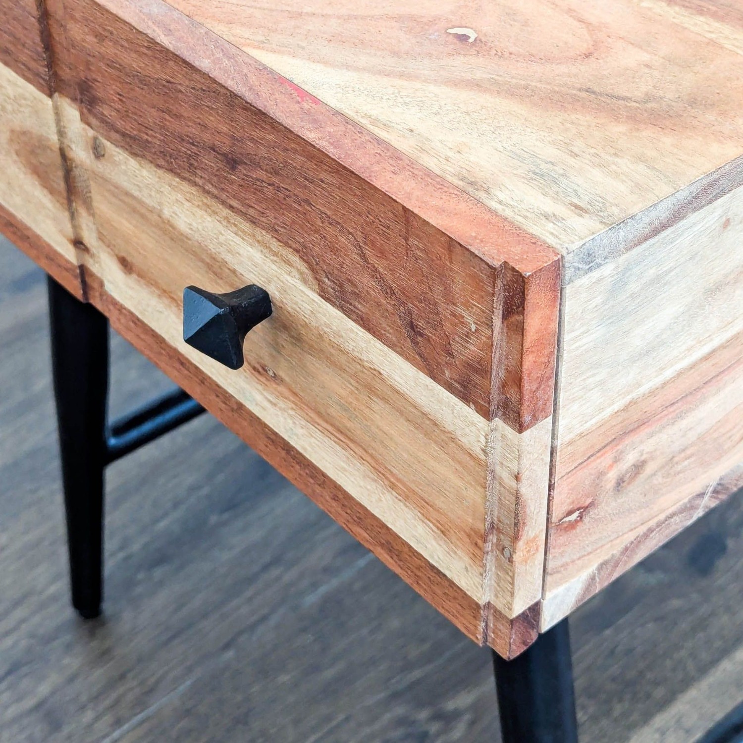 One Drawer Reclaimed Wood Nightstand	 - image-5