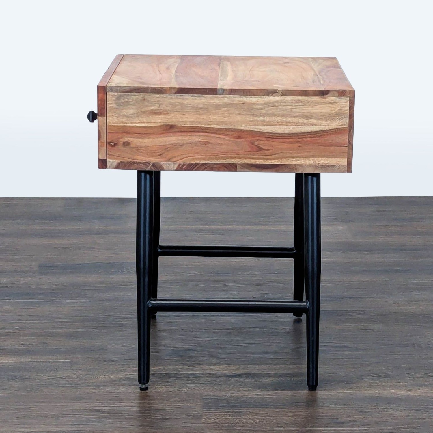 One Drawer Reclaimed Wood Nightstand	 - image-4