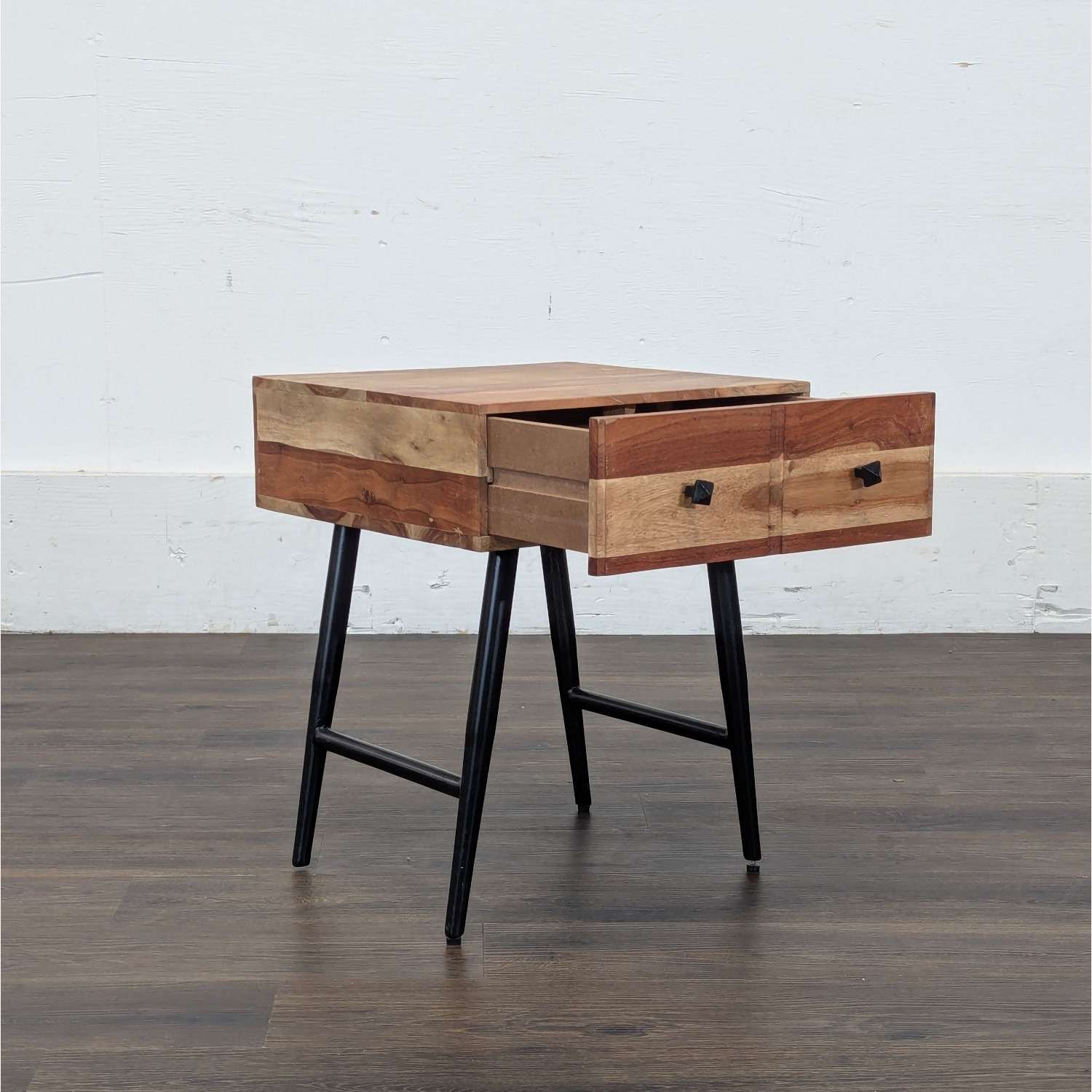 One Drawer Reclaimed Wood Nightstand	 - image-7