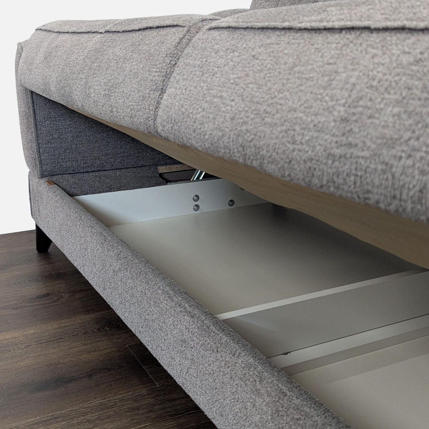 Modern Grey 3-Seat Sofa with Built-in Storage	 - image-6