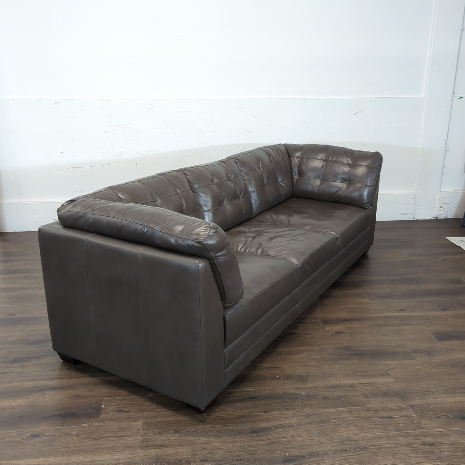 Dark Brown Faux Leather 3-Seat Sofa - image-6