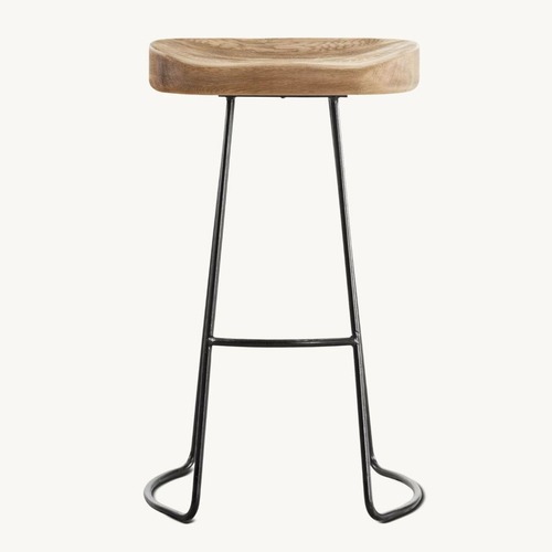 Used Restoration Hardware Oak Tractor Seat Counter Stool for sale on AptDeco
