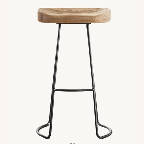 Used Restoration Hardware Oak Tractor Seat Counter Stool for sale on AptDeco