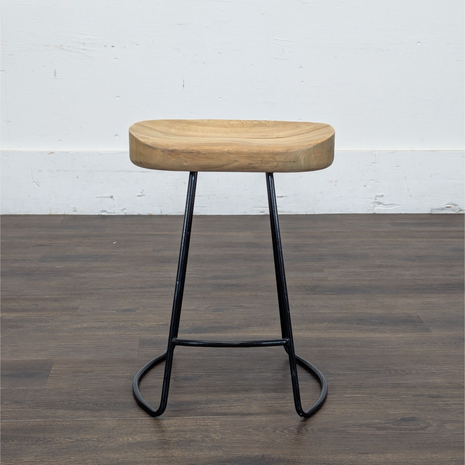Restoration Hardware Oak Tractor Seat Counter Stool - image-6