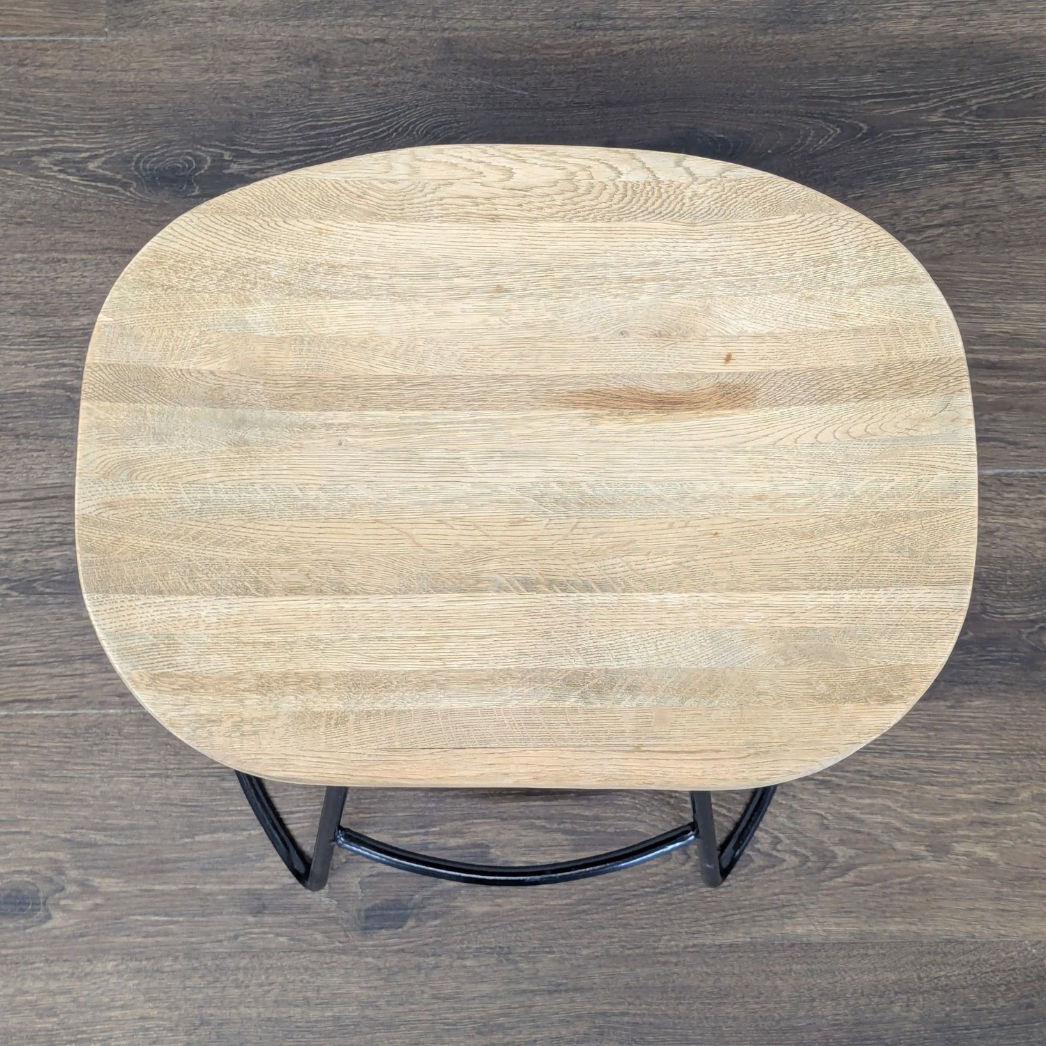 Restoration Hardware Oak Tractor Seat Counter Stool - image-4