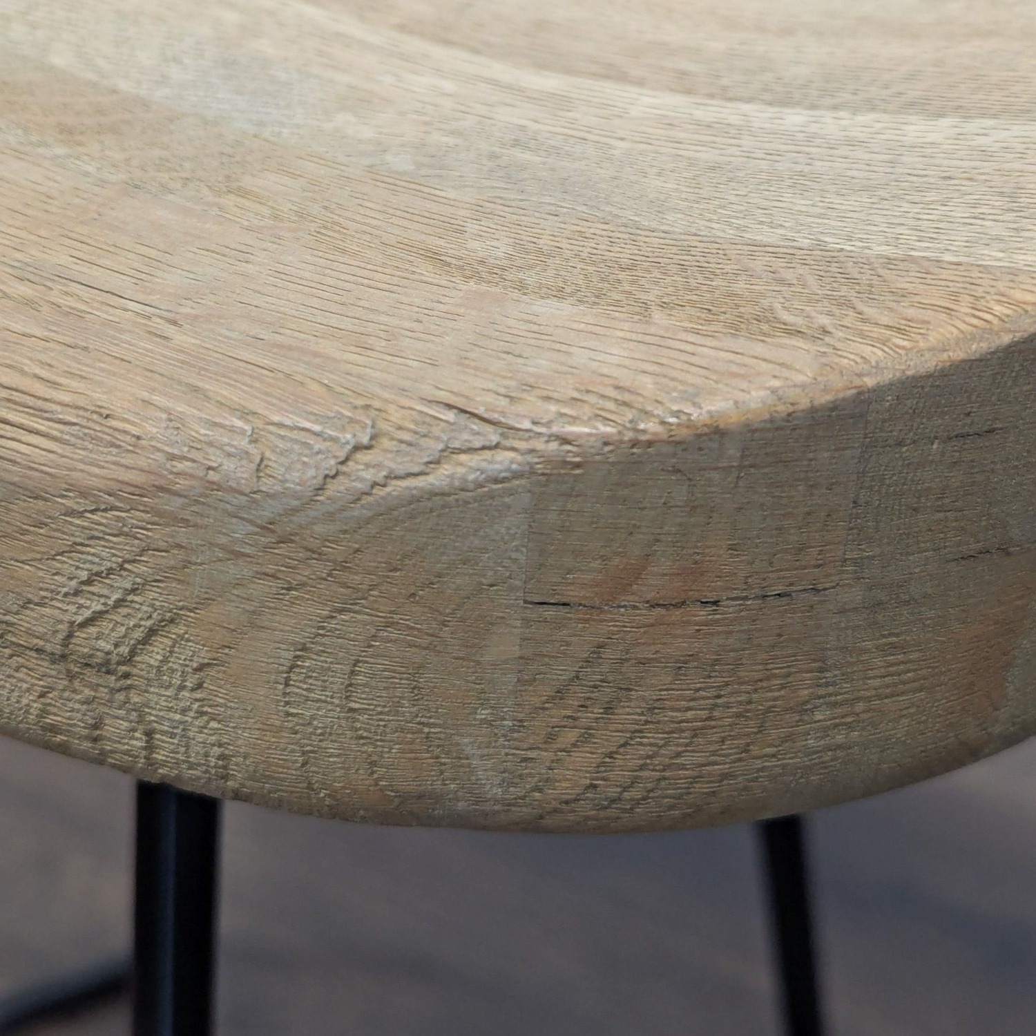 Restoration Hardware Oak Tractor Seat Counter Stool - image-5