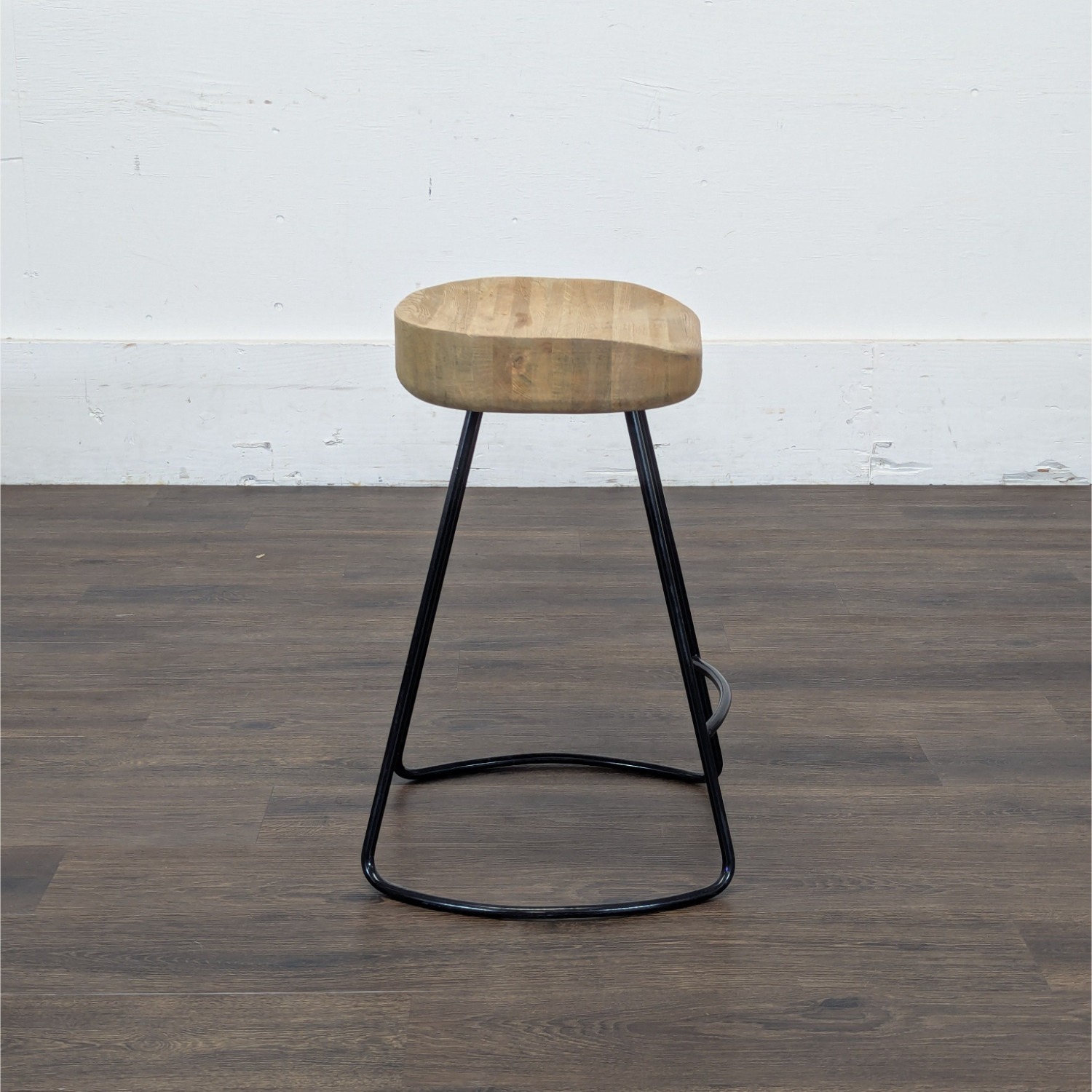 Restoration Hardware Oak Tractor Seat Counter Stool - image-7