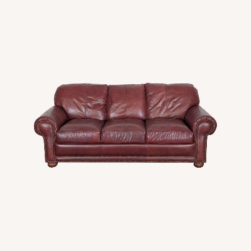 Used Classic 3-Seat Leather Sofa with Rolled Arms for sale on AptDeco