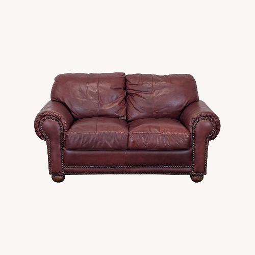 Used Viewpoint Leather Works Classic Leather Loveseat for sale on AptDeco