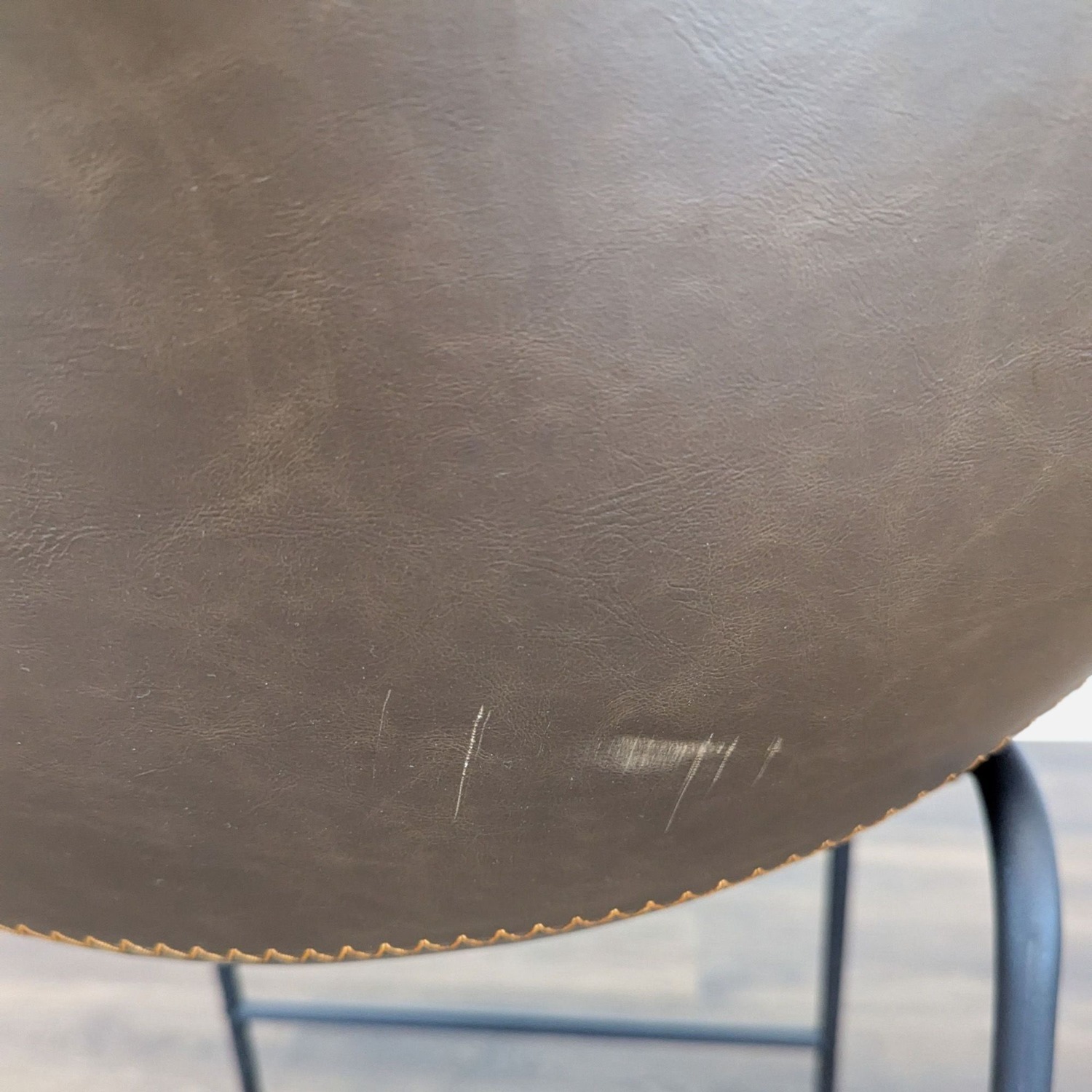 Stitched Leather Bar Stool - image-4