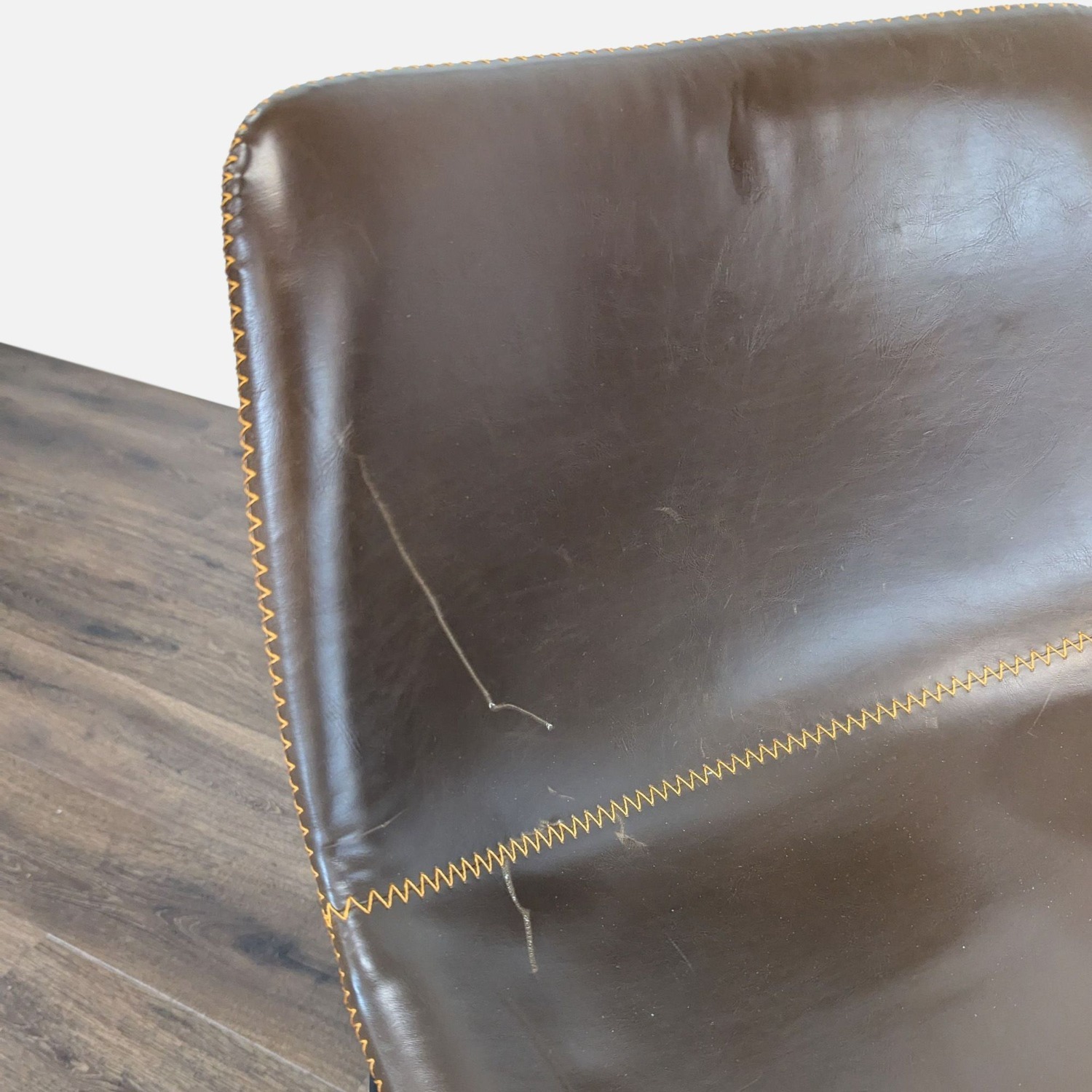 Stitched Leather Bar Stool - image-3