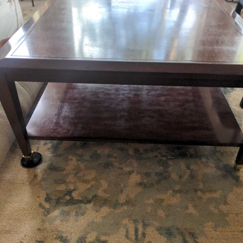 Used Wood Coffee Table with Shelf for sale on AptDeco