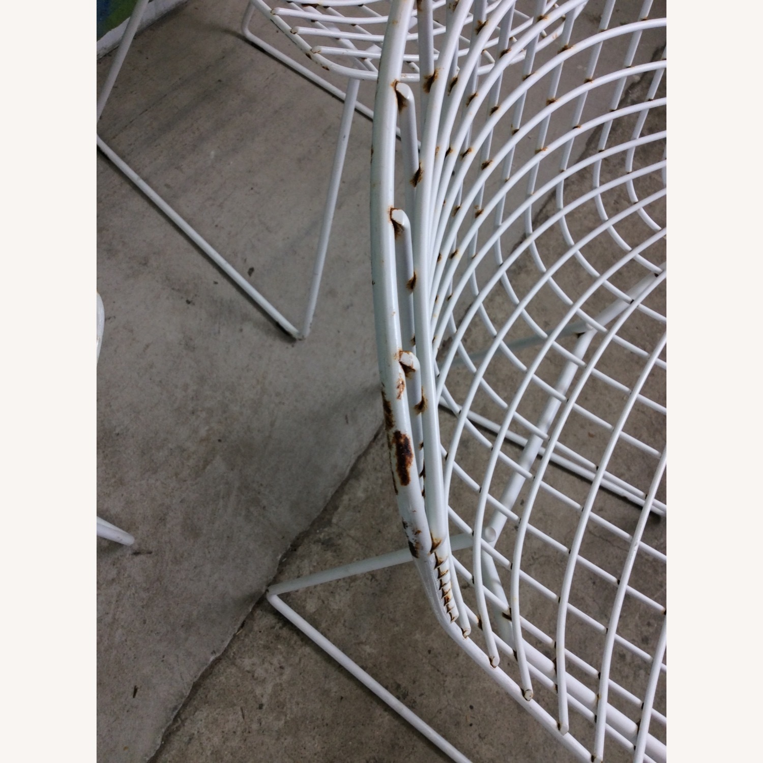 Set of 6 White Metal Chairs by Bertoia for Knoll - image-7