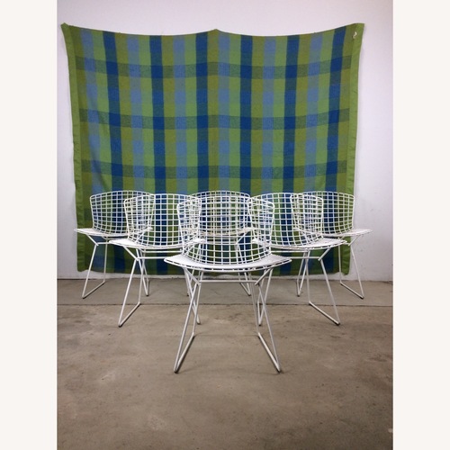 Used Set of 6 White Metal Chairs by Bertoia for Knoll for sale on AptDeco