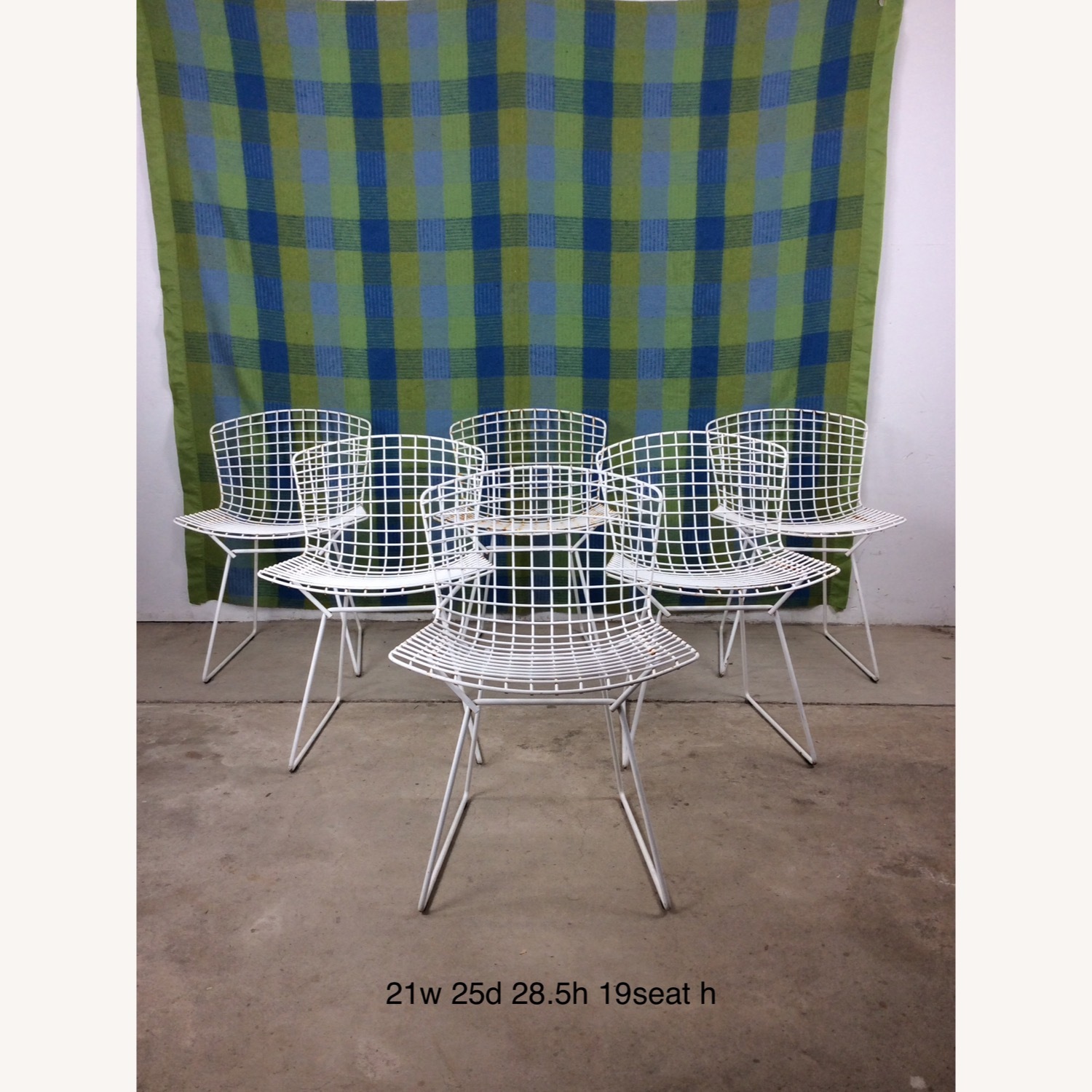 Set of 6 White Metal Chairs by Bertoia for Knoll - image-22