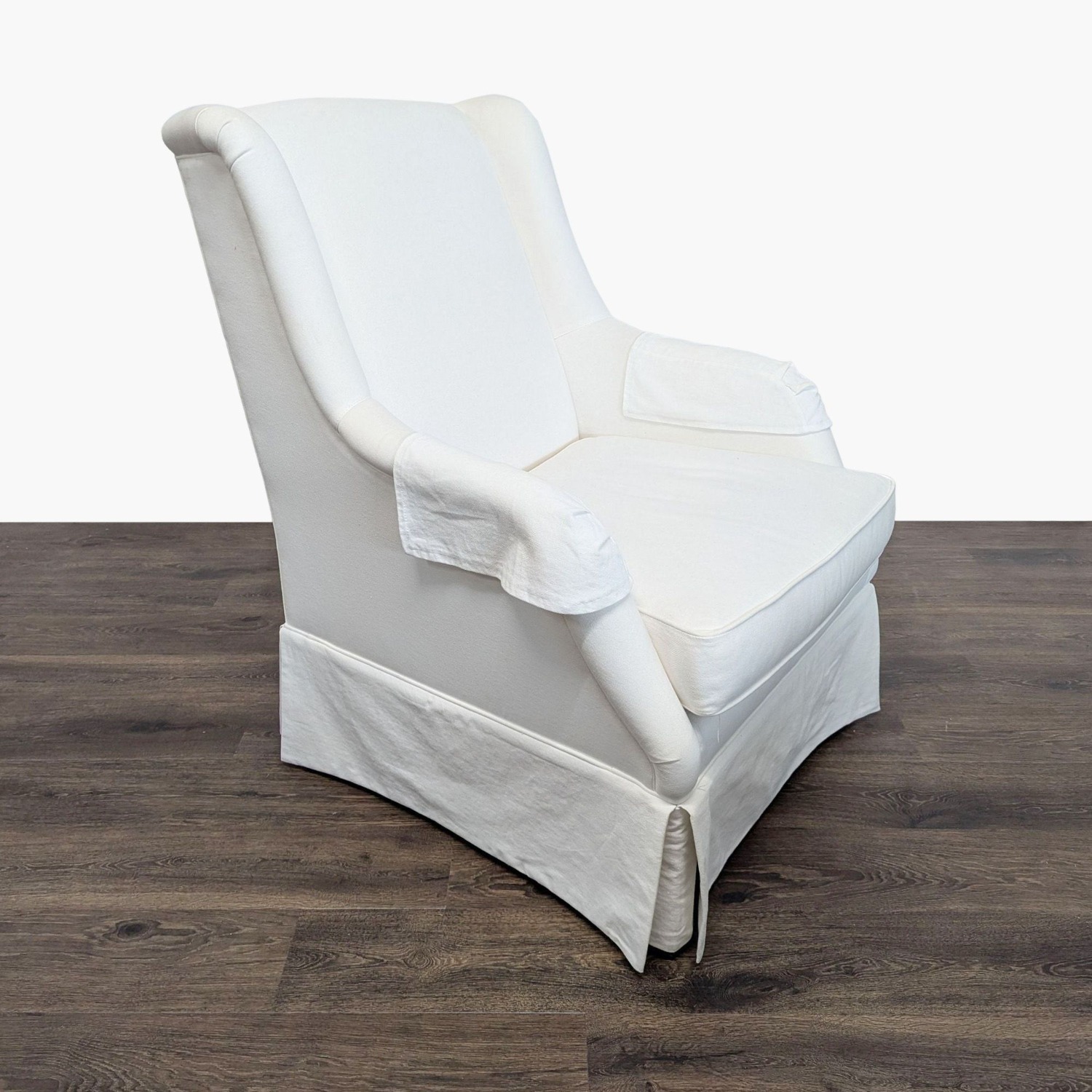 Ethan Allen Transitional White Lounge Chair - image-2