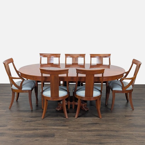 Used Ethan Allen 8-Piece Wood Dining Set for sale on AptDeco