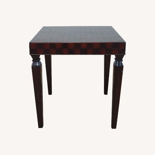 Used South Cone Checkered Wood End Table for sale on AptDeco