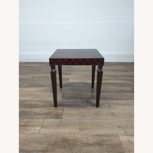 Used South Cone Checkered Wood End Table for sale on AptDeco
