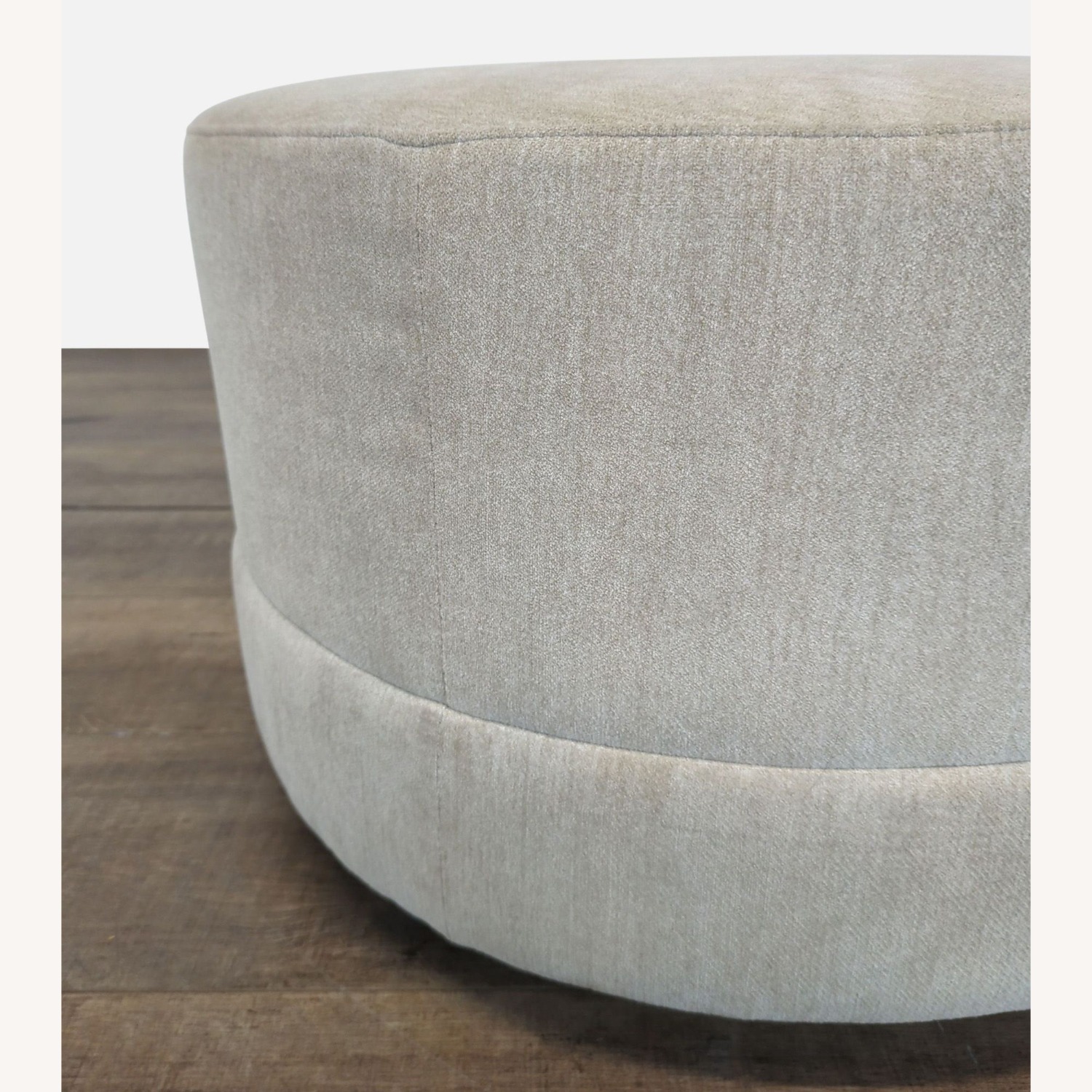 Oval Fabric Covered Ottoman - image-3