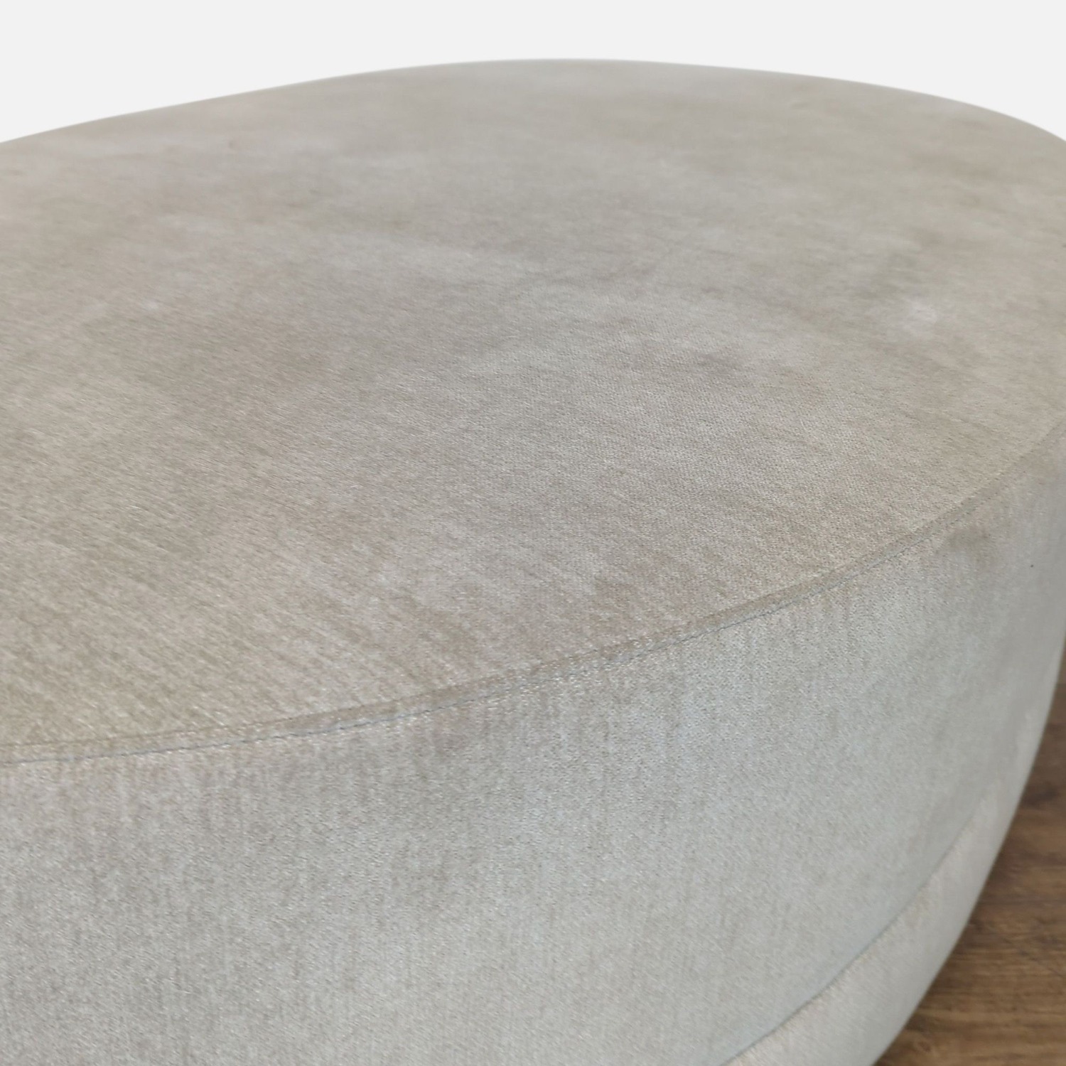 Oval Fabric Covered Ottoman - image-2