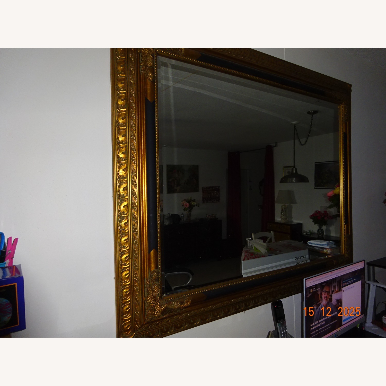 Vintage/Antique Finds Gold Wall Mirror - image-3