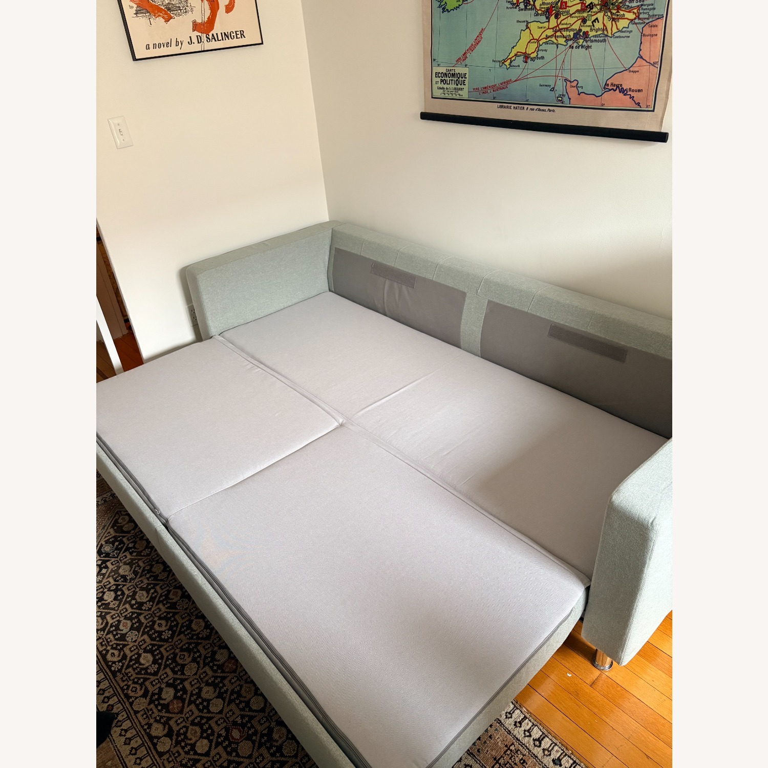 IKEA MORABO Green Fabric Sleeper Sofa - image-2