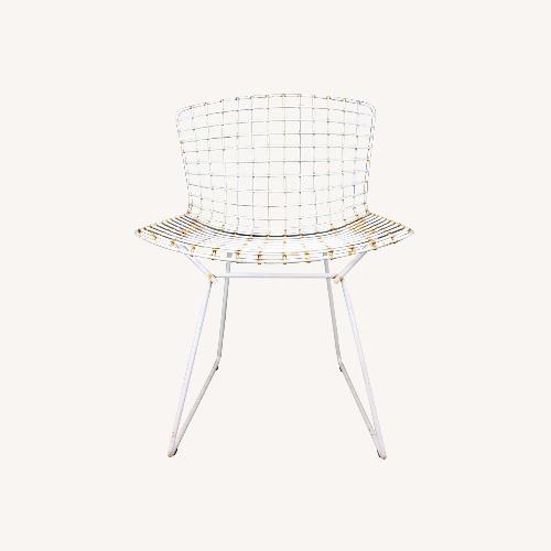 Used Single White Metal Chair by Bertoia for Knoll for sale on AptDeco