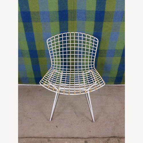 Used Single White Metal Chair by Bertoia for Knoll for sale on AptDeco