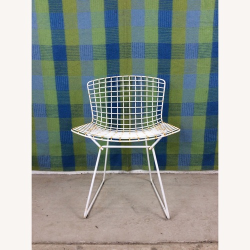 Used Single White Metal Chair by Bertoia for Knoll for sale on AptDeco