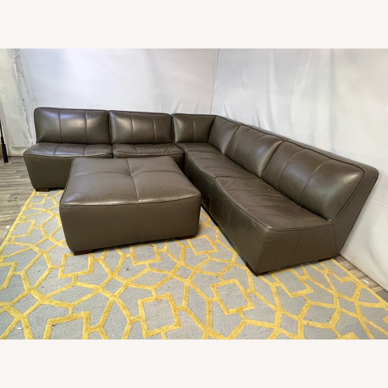 Raymour and Flanigan Burchill Leather Sectional - image-2