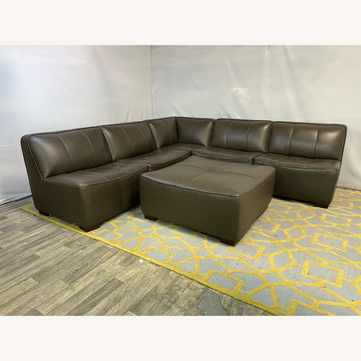 Raymour and Flanigan Burchill Leather Sectional - image-3