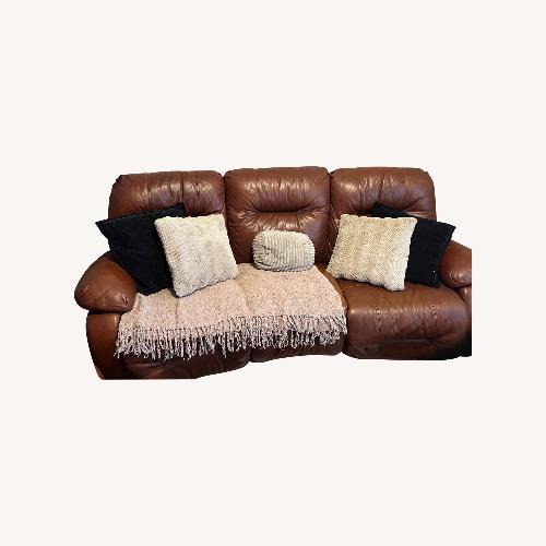 Used Dark Brown Leather 3+ Seater Sofa for sale on AptDeco