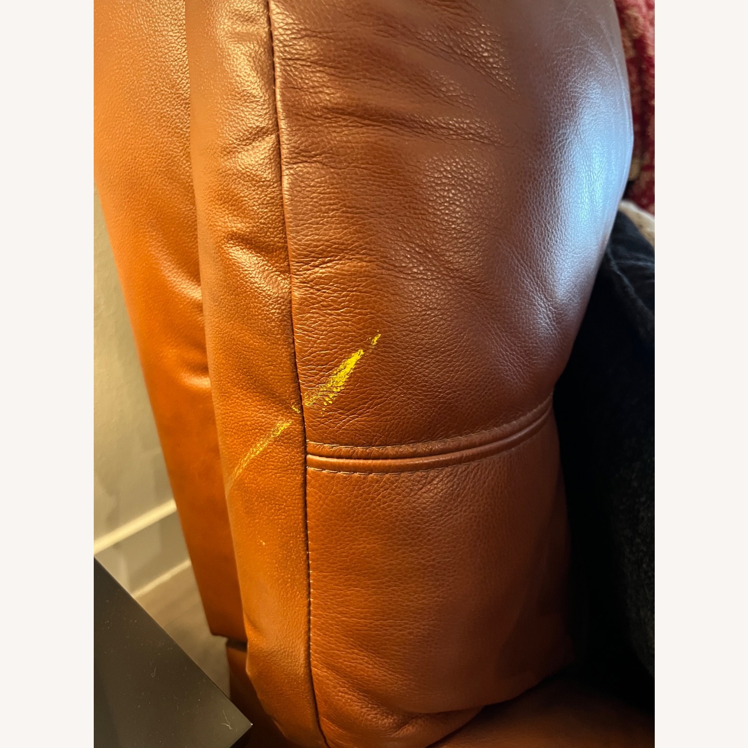 Dark Brown Leather 3+ Seater Sofa - image-3