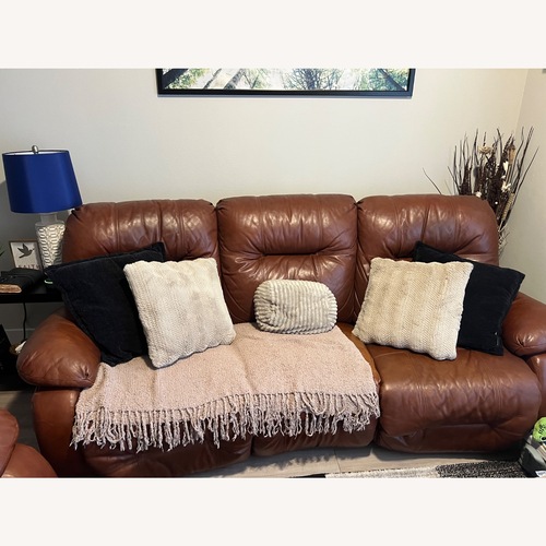 Used Dark Brown Leather 3+ Seater Sofa for sale on AptDeco
