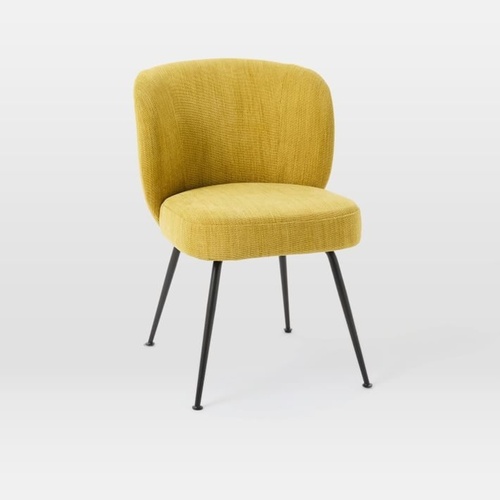 Used West Elm Greer Yellow Fabric Dining Chair for sale on AptDeco
