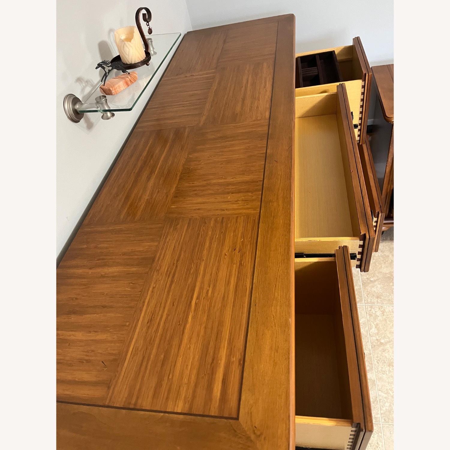 Broyhill Furniture Dark Brown Wood Dresser - image-1