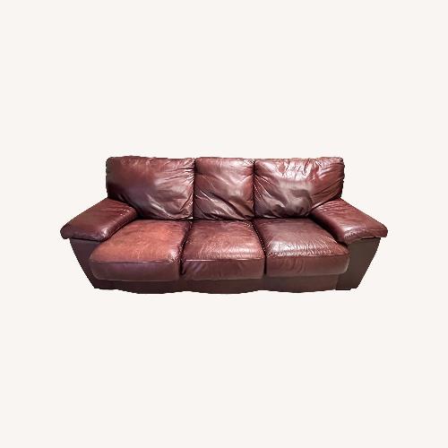 Used Dark Brown Leather 3+ Seater Sofa for sale on AptDeco