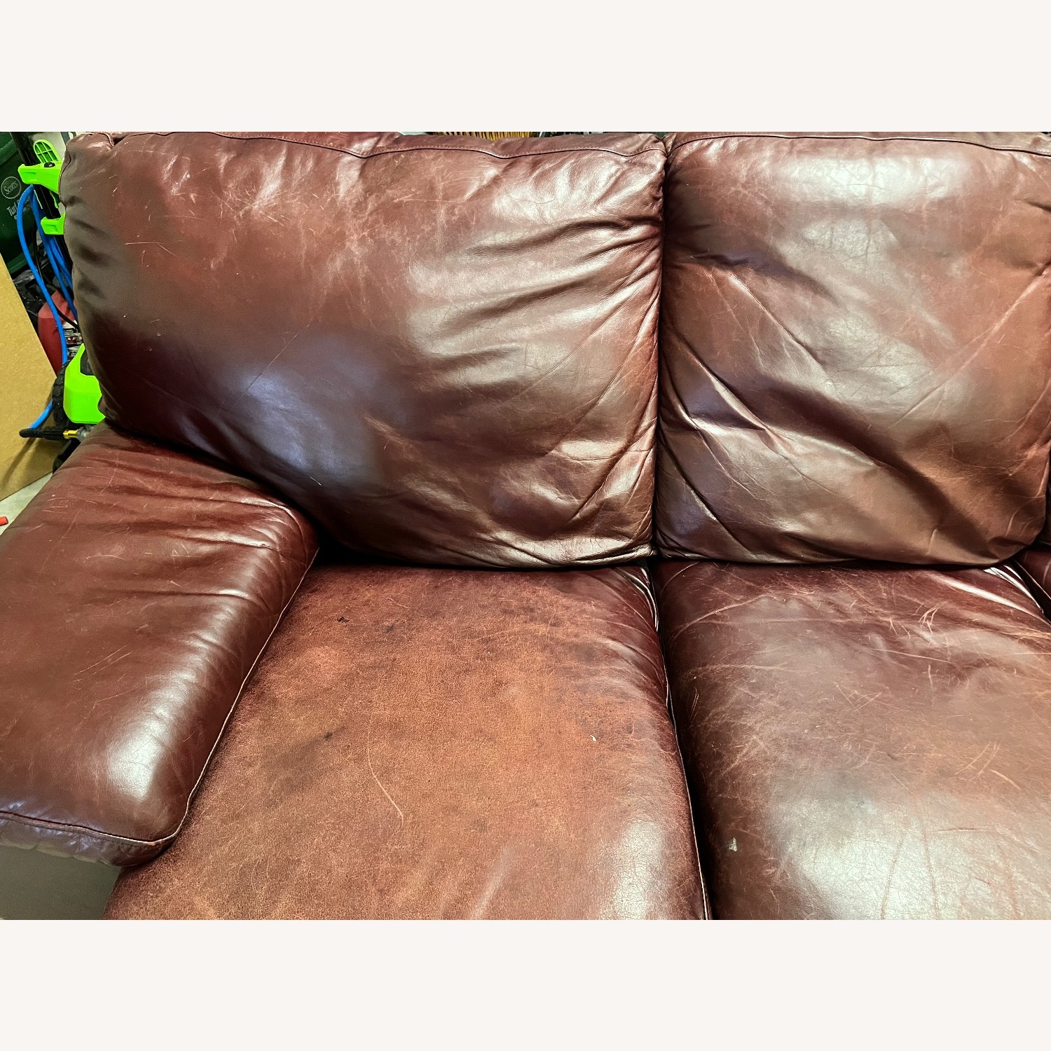 Dark Brown Leather 3+ Seater Sofa - image-2